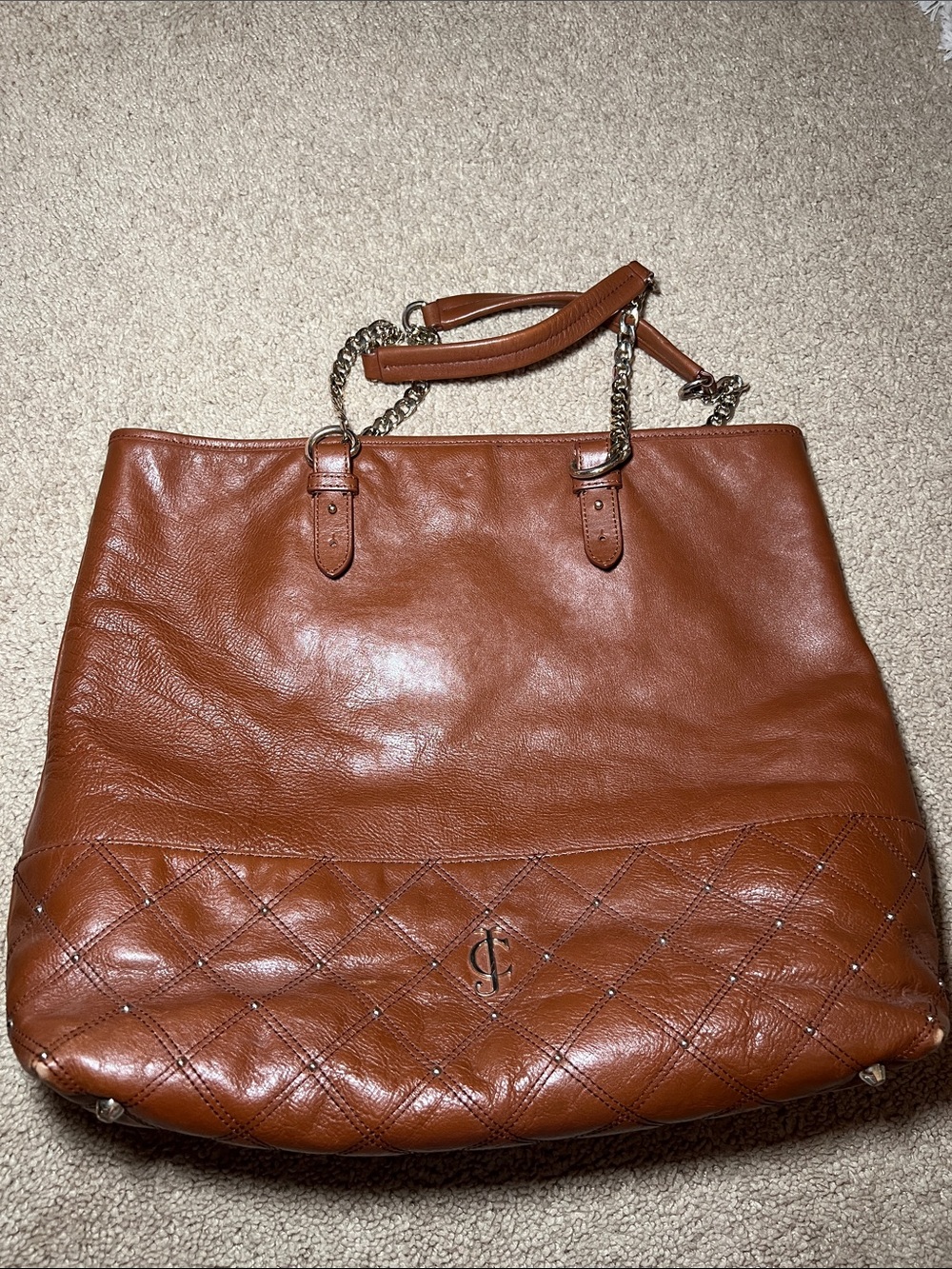 JUICY COUTURE Signature logo Tomi Frankie Leather Anja TOTE BAG handbag Purse